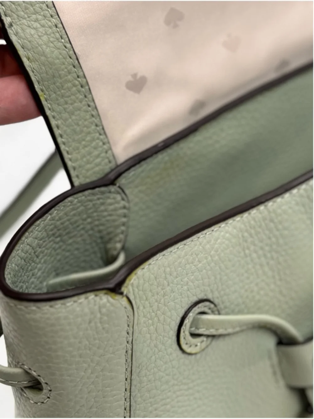 Kate Spade Leila Medium Pebbled Leather Backpack Pistachio Sage Green